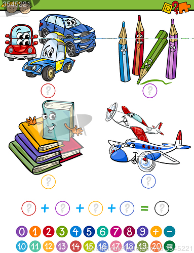 Image of cartoon math task for kids