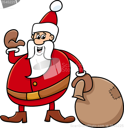 Image of santa with sack cartoon