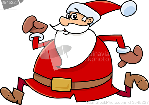 Image of running santa claus cartoon