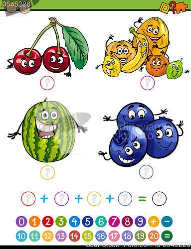 Image of math task cartoon illustration