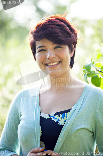 Image of Smiling Brunette Teen Girl