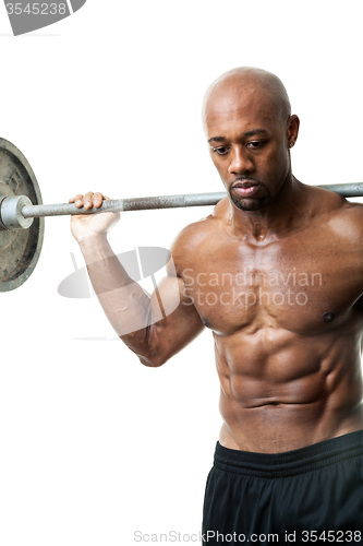 Image of Muscle Man Holding Barbell