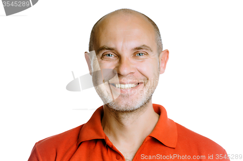 Image of smiling man. Isolated on white. Studio