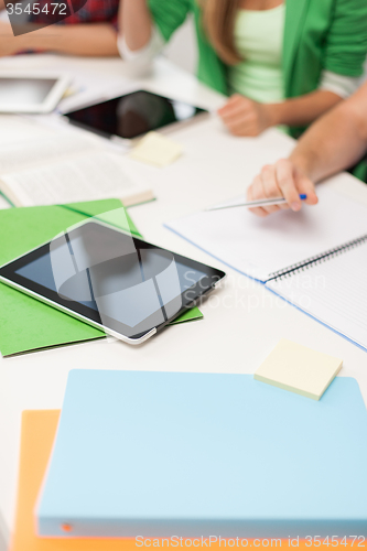 Image of close up of high school students with tablet pc