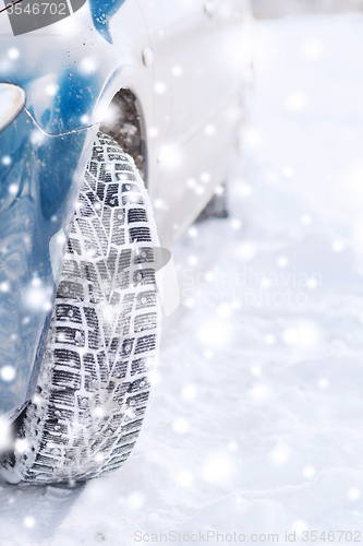 Image of closeup of car wheel