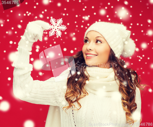 Image of woman with big snowflake