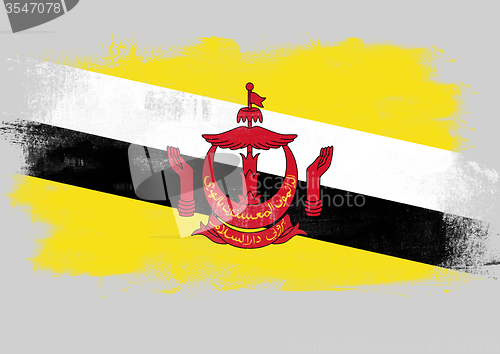 Image of Flag of Brunei painted with brush