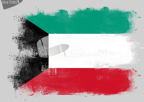 Image of Flag of Kuwait painted with brush