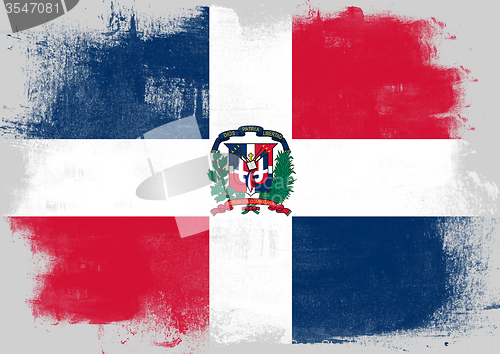 Image of Flag of Dominican Republic painted with brush