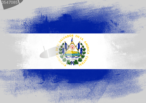 Image of Flag of El Salvador painted with brush