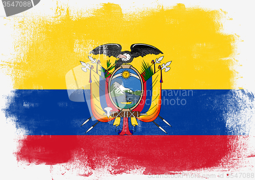 Image of Flag of Ecuador painted with brush