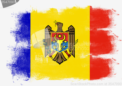 Image of Flag of Moldova painted with brush