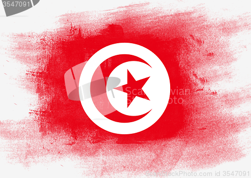 Image of Flag of Tunisia painted with brush