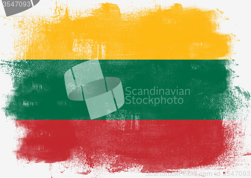 Image of Flag of Lithuania painted with brush