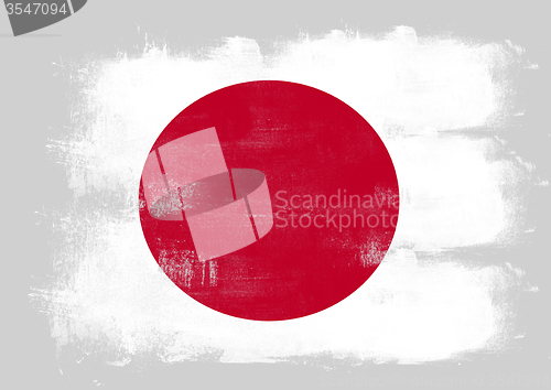 Image of Flag of Japan painted with brush