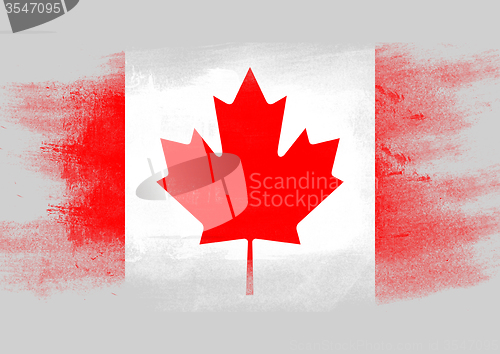 Image of Flag of Canada painted with brush