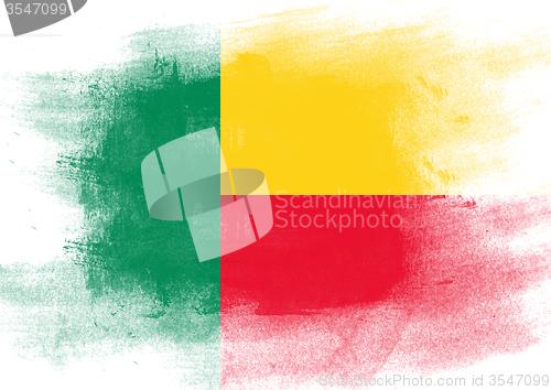 Image of Flag of Benin painted with brush