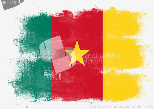 Image of Flag of Cameroon painted with brush