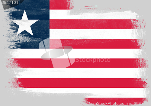 Image of Flag of Liberia painted with brush