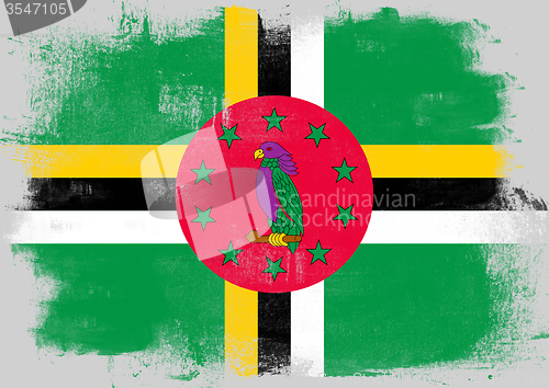 Image of Flag of Dominica painted with brush