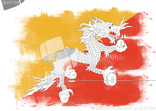 Image of Flag of Bhutan painted with brush