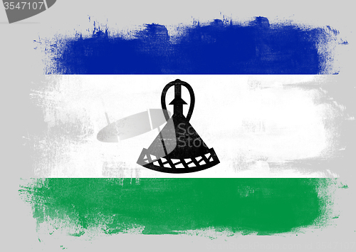 Image of Flag of Lesotho painted with brush