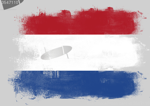 Image of Flag of Netherlands painted with brush