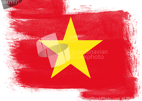 Image of Flag of Vietnam painted with brush