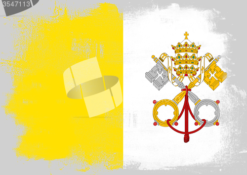 Image of Flag of Vatican City painted with brush