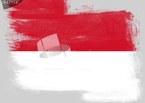 Image of Flag of Indonesia painted with brush