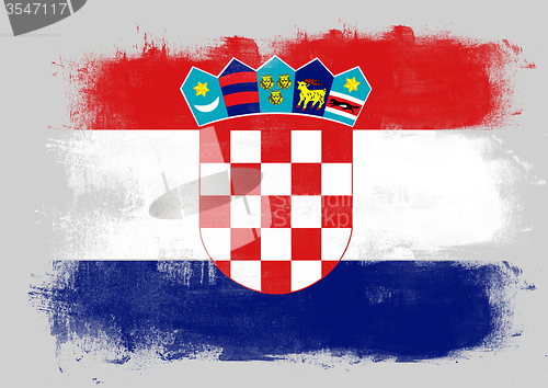 Image of Flag of Croatia painted with brush