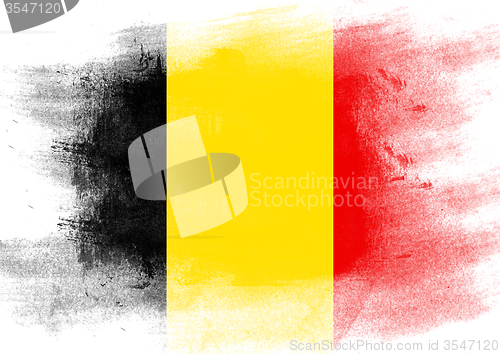 Image of Flag of Belgium painted with brush