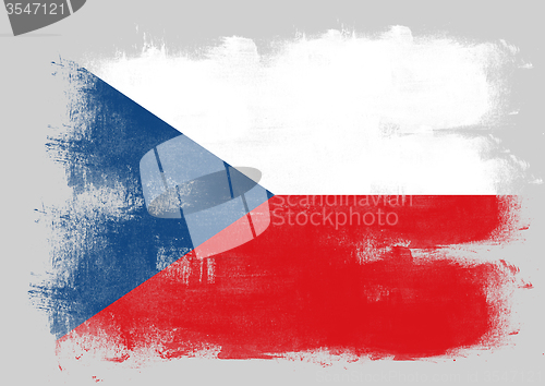 Image of Flag of Czech Republic painted with brush