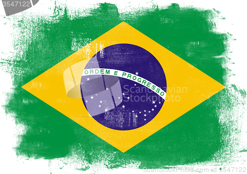 Image of Flag of Brazil painted with brush