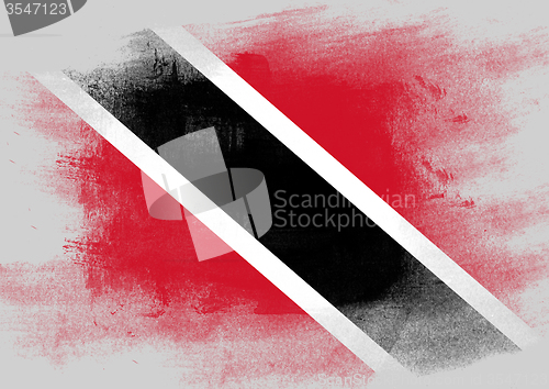 Image of Flag of Trinidad and Tobago painted with brush