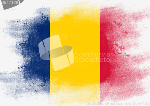 Image of Flag of Chad painted with brush