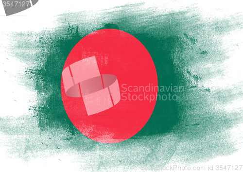 Image of Flag of Bangladesh painted with brush