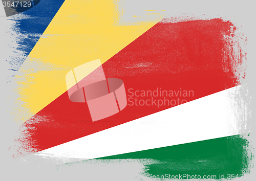 Image of Flag of Seychelles painted with brush