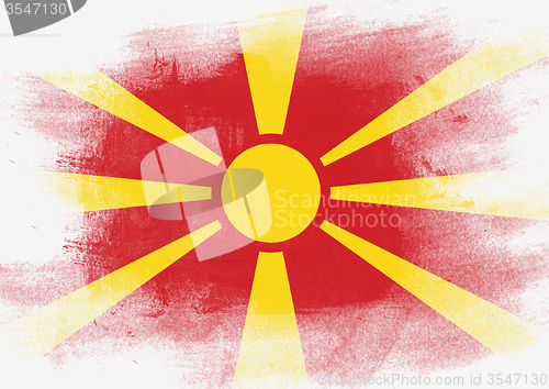 Image of Flag of Macedonia painted with brush