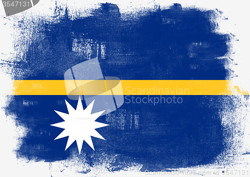 Image of Flag of Nauru painted with brush