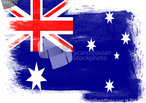 Image of Flag of Australia painted with brush