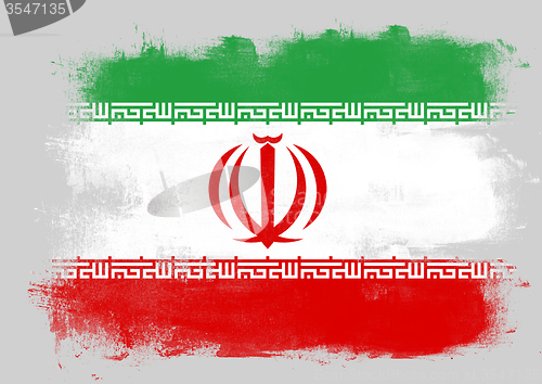 Image of Flag of Iran painted with brush