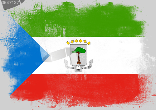 Image of Flag of Equatorial Guinea painted with brush