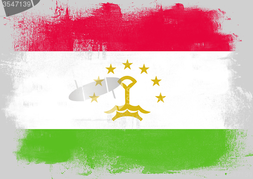 Image of Flag of Tajikistan painted with brush