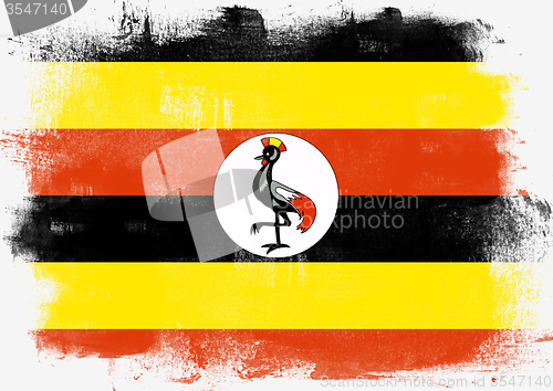 Image of Flag of Uganda painted with brush