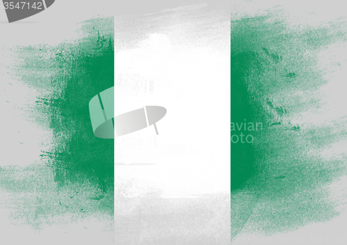 Image of Flag of Nigeria painted with brush