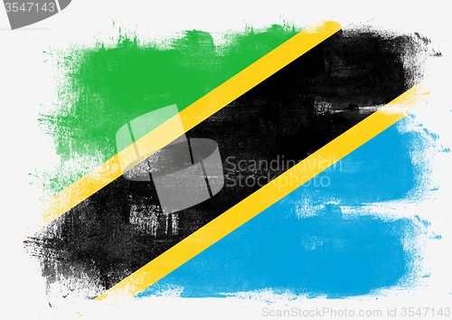 Image of Flag of Tanzania painted with brush