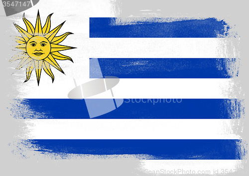 Image of Flag of Uruguay painted with brush