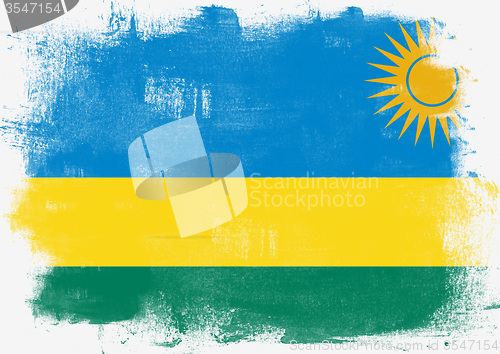 Image of Flag of Rwanda painted with brush