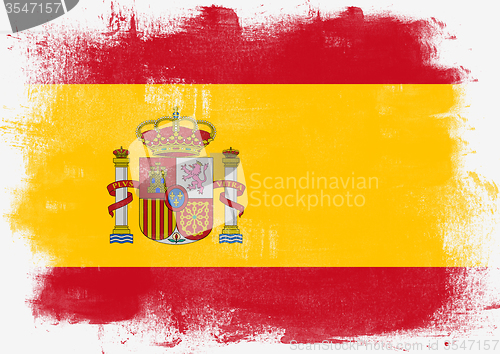 Image of Flag of Spain painted with brush